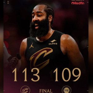 开云注册网址-封面是自己！赛后哈登在INS转发了骑士官方赢球海报